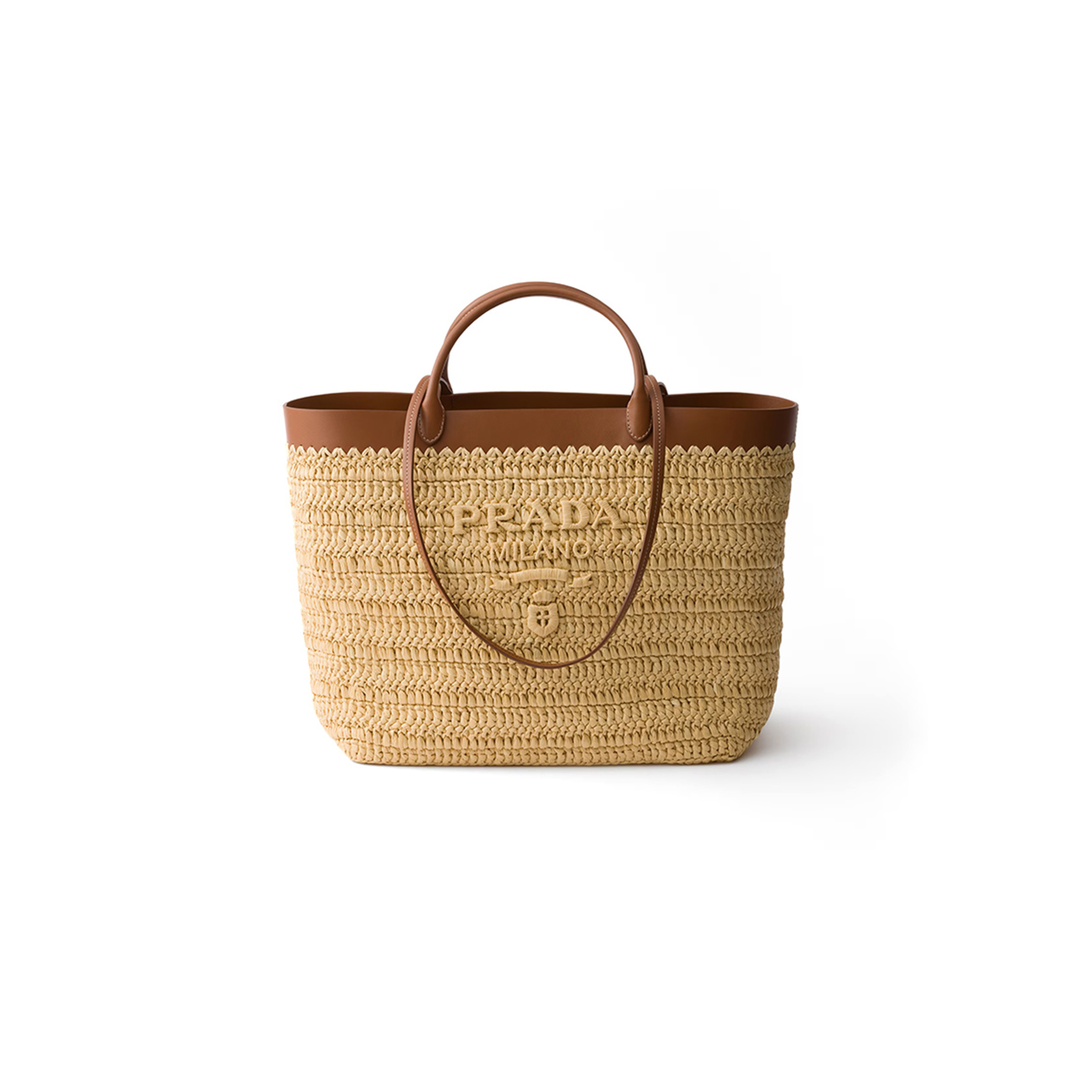 PRADA MEDIUM CROCHET AND LEATHER TOTE BAG 1BG499 (32*29*16cm)
